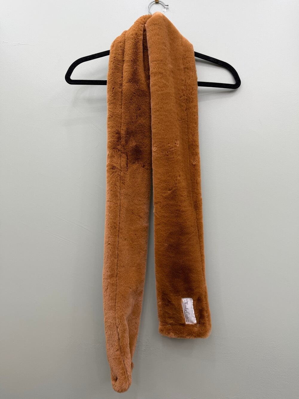 Minky Couture Plush Scarf Brown 70" Convertible Infinity Snap Faux Fur